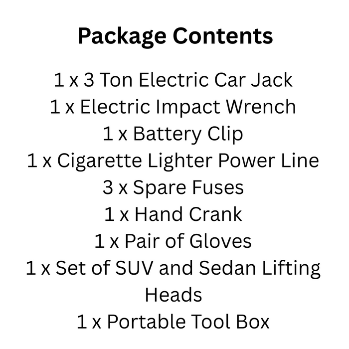 3 Ton Electric Car Jack Kit