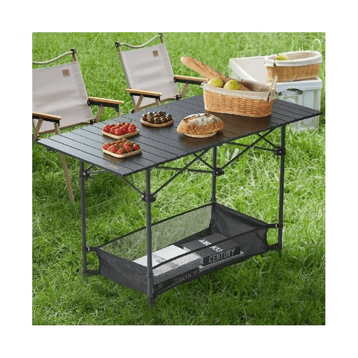 Outdoor Camping Folding Table Picnic Equipment with Storage Bag Aluminum Alloy Chicken Roll Table BBQ Desk (200lbs) with storage bag and assembly instructions