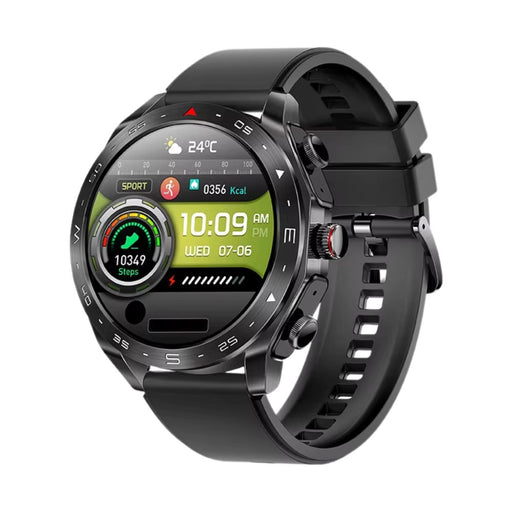 Black Smart Watch with 2-in-1 TWS Bluetooth Earphones and HD Bluetooth Call