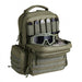 Tactical range backpack for 2-6 pistols with pistol bags in green