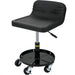 Rolling Creeper Mechanic Stool with Tool Tray 136 kg Adjustable Swivel Garage Chair Black Round Tray