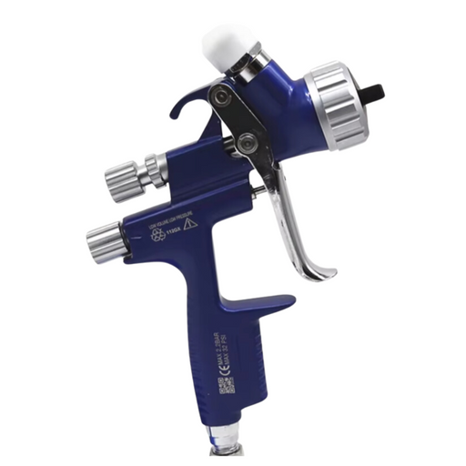 Professional LVLP gravity spray gun with 13 mm and 17 mm nozzles