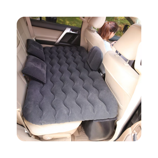 Inflatable black car air travel mattress for universal back seat cushion
