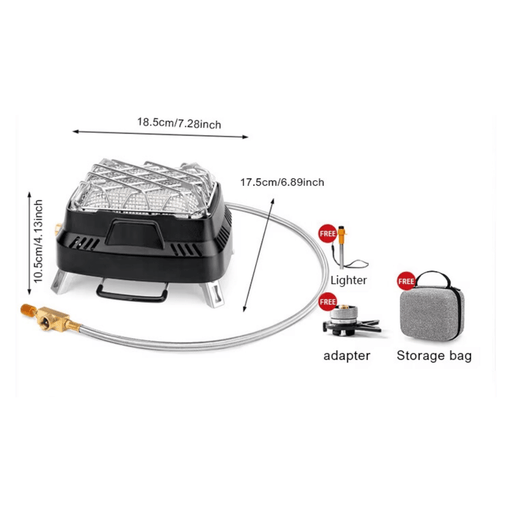 
Portable Mini Outdoor Infrared Heating Stove with dual-purpose design and windproof technology