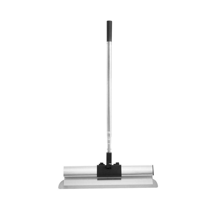 Drywall skimming blade set with 24-inch stainless steel blade and twist-lock mechanism