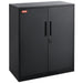 Metal Storage Cabinet with Wheels 190 cm - Locking Cabinet, 2 Magnetic Doors, 4 Adjustable Shelves, 90 kg Capacity (3 Layers-Black) product image with strong load capacity and adjustable shelves