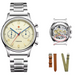 38mm pilot chronograph mechanical watch with sapphire crystal and Seagull movement