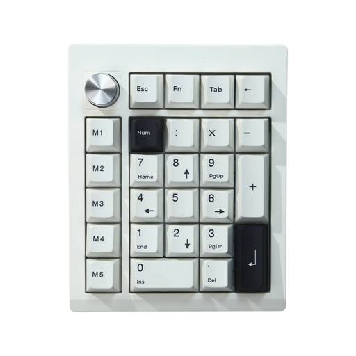 White Number Pad Gasket with QMK VIA Bluetooth 50 and 24GHz Wired connection for Windows and Mac