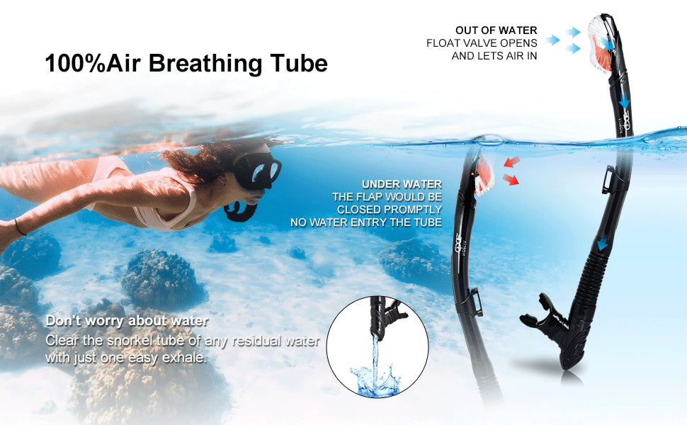 Dry Snorkel Set Anti-Fog Scuba Diving Mask Pink PC Lens for Clear Underwater Vision