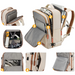 Pink travel backpack with adjustable size and air cushion belt carrying system