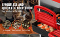 Galvanized steel and high-strength plastic material with red, steel grey, and black color