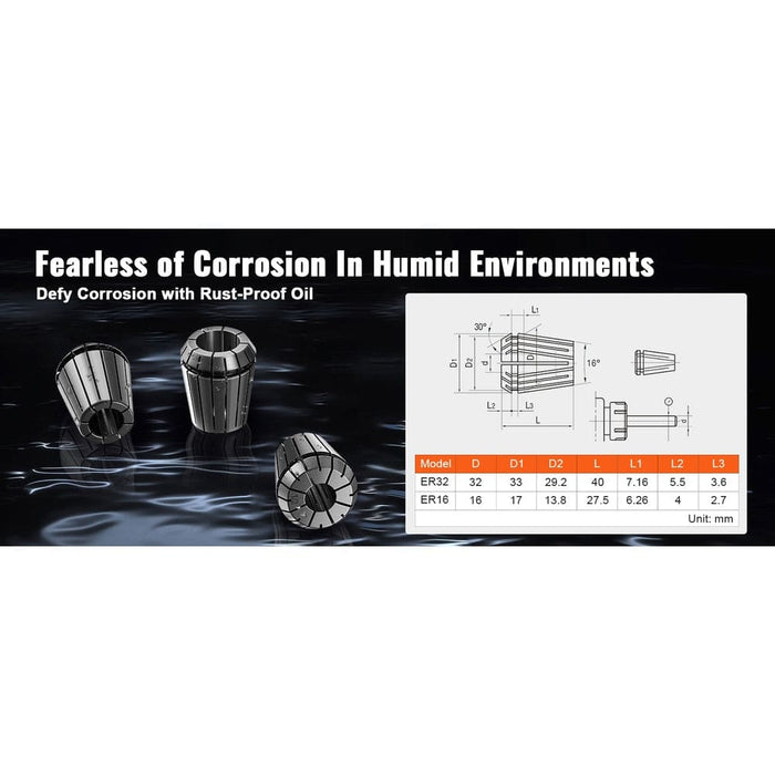 Wrenches (ER32, ER16A, APU13) for corrosion resistance