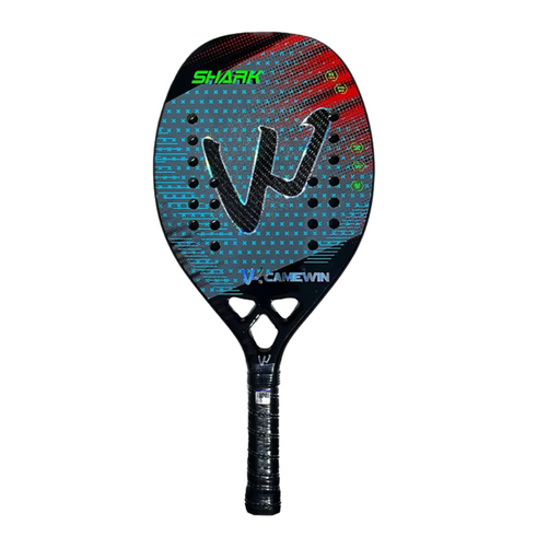 3K Carbon Fiber Beach Tennis Racket, Shark Gray, Rough Surface, Lightweight