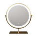 LED Vanity Makeup Mirror with Lights, 30cm Round, Dimmable & 360° Rotation – Gold
