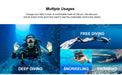 Dry snorkel set with anti-fog scuba diving mask in pink