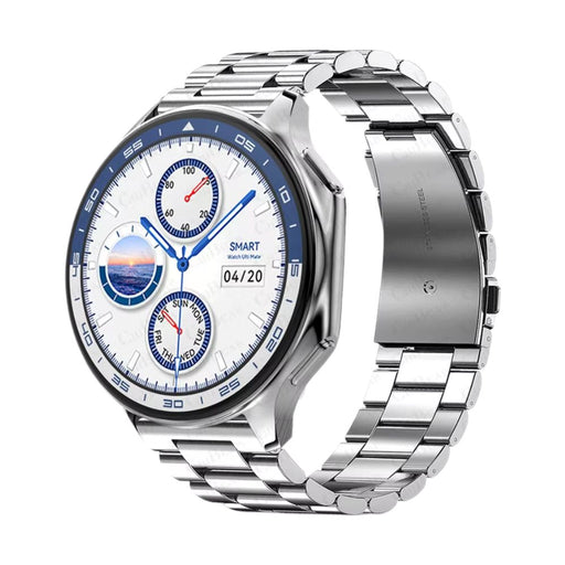 Premium stainless steel smartwatch with 143 AMOLED HD display