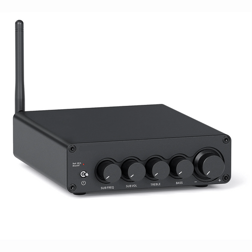 Bluetooth Sound Power Amplifier 2.1 Channel Audio Receiver for Speaker Subwoofer 165Wx2 + 350W - FLUXA