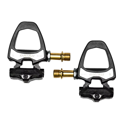 
Extended titanium axle road bike lock pedals for improved stability