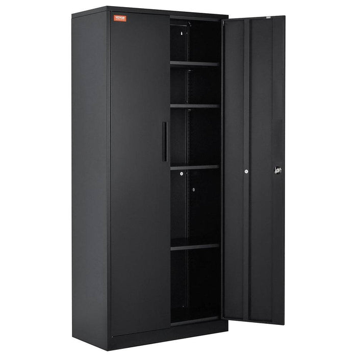 Spacious Metal Storage Cabinet with Adjustable Shelves and Locking Doors