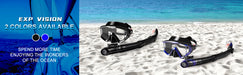 Dry snorkel set with anti-fog scuba diving mask in pink