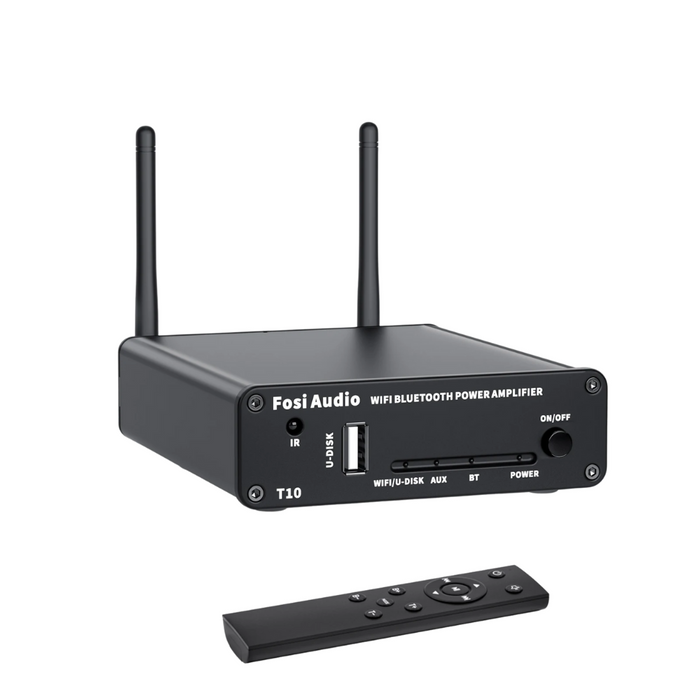 Stereo Wi-Fi Audio Amplifier with Bluetooth and AUX Input