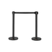 Two carbon steel stanchions with baking paint and retractable belts for crowd control in commercial settings 
