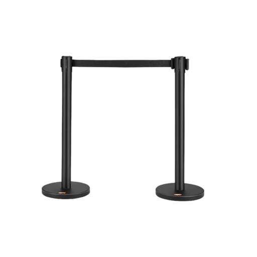 Crowd Control Stanchions 6 Pack Carbon Steel Baking Painted Stanchion Queue Post with Retractable Belt for Exhibition (Plastic Base 6 pcs) Aesthetics Meets Durability Carbon Steel Baking Painted Stanchion Queue Post