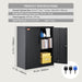 Metal Storage Cabinet with Wheels 190 cm - Locking Cabinet, 2 Magnetic Doors, 4 Adjustable Shelves, 90 kg Capacity (3 Layers-Black) product image showing eco-friendly features