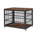 Medium dog crate with three doors, available in White + Walnut Wood or Black + Dark Walnut Wood
