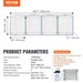 Foldable 3-Panel Freestanding Dog Gate for Narrow Passageways (White 244 cm)