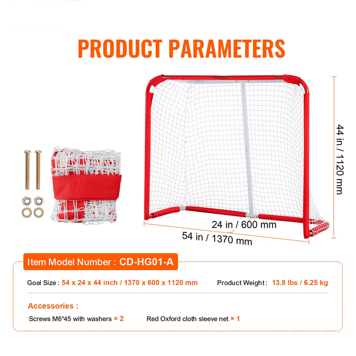 Portable Lightweight Steel Youth Hockey Net 120x90cm Hockey Goal - FLUXA