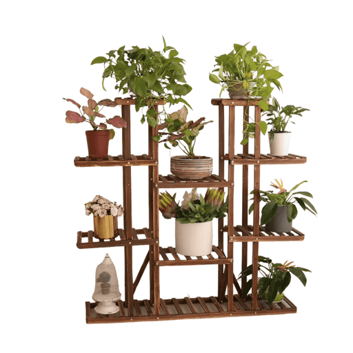 Elegant Tiered Wooden Plant Stand, Indoor/Outdoor, Multi-Level Flower Rack