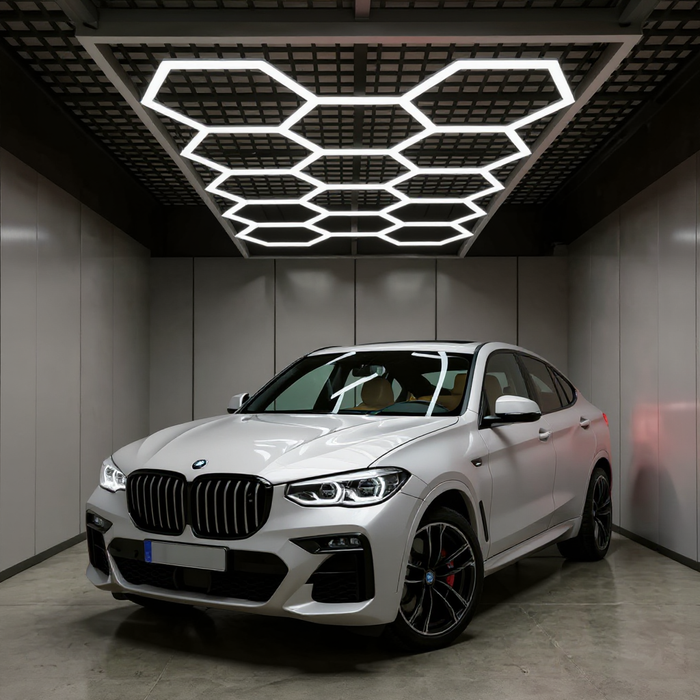 Powerful 2 Panel Hexagon LED Garage Light Set