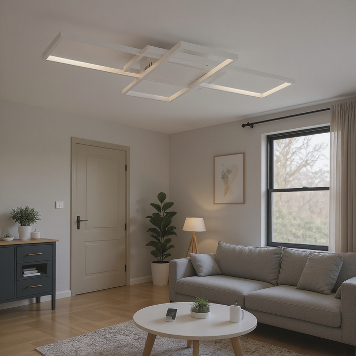 Modern White Smart LED Ceiling Light with Remote