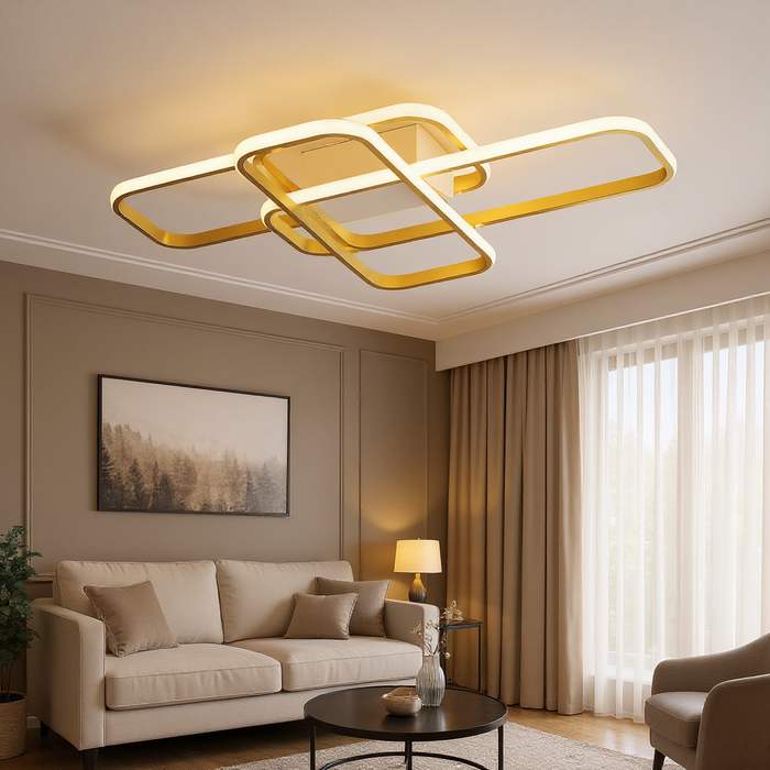 Gold LED Ceiling Light 55cm with Remote & App