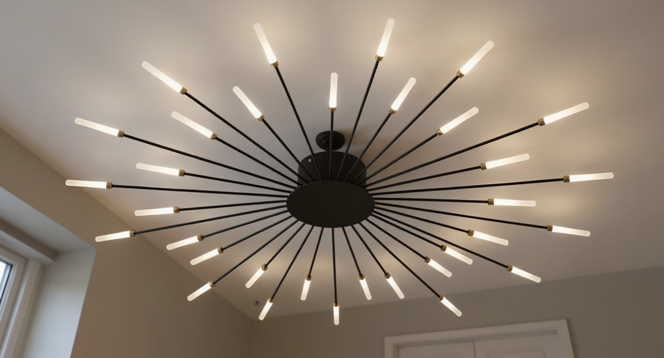 Black Nordic LED Ceiling Lamp