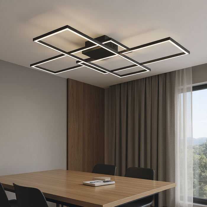 Black Smart LED Ceiling Light with Remote Control