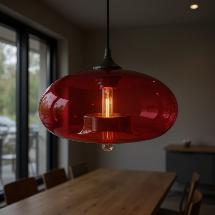 Nordic Modern Red Glass Pendant Lamp