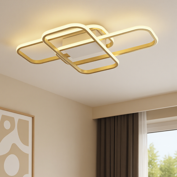Gold LED Ceiling Light 55cm with Remote & App