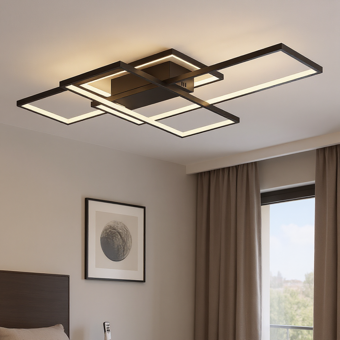 Smart Dimmable Black LED Ceiling Light with Remote