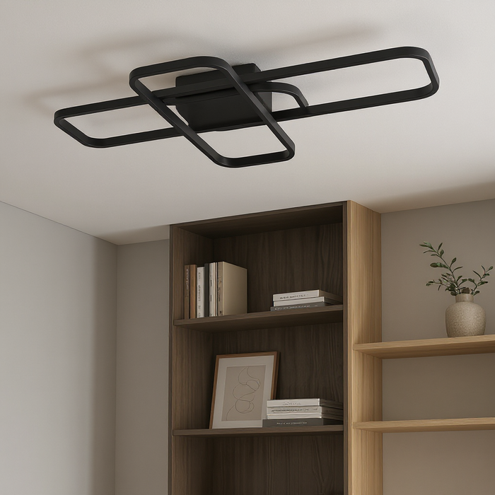 Black LED Ceiling Light Lamp 550x350mm