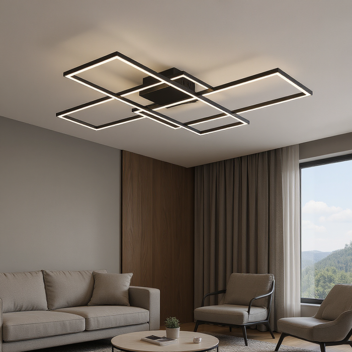 Black Smart LED Ceiling Light with Remote Control