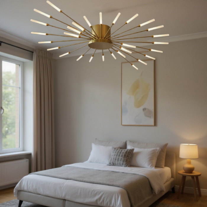 Nordic Gold LED Ceiling Lamp with 28 Light Heads