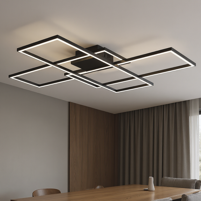 Black Smart LED Ceiling Light with Remote Control