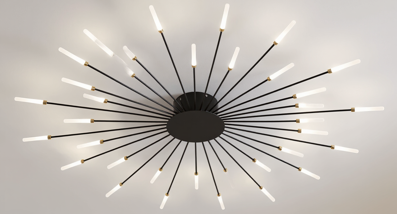 Black Nordic LED Ceiling Lamp