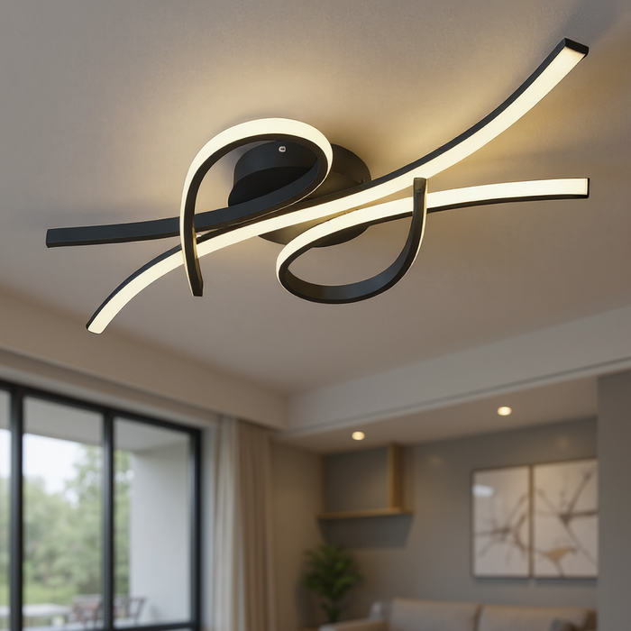 Large 100cm Black Smart LED Ceiling Light Dimmable