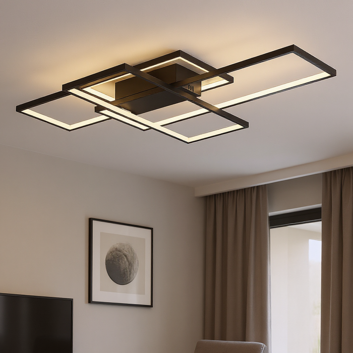 Smart Dimmable Black LED Ceiling Light with Remote