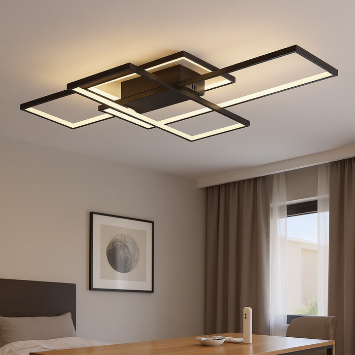 Smart Dimmable Black LED Ceiling Light with Remote