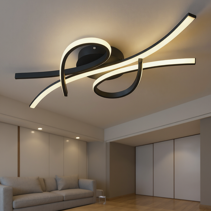 Large 100cm Black Smart LED Ceiling Light Dimmable