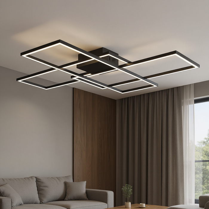 Black Smart LED Ceiling Light with Remote Control